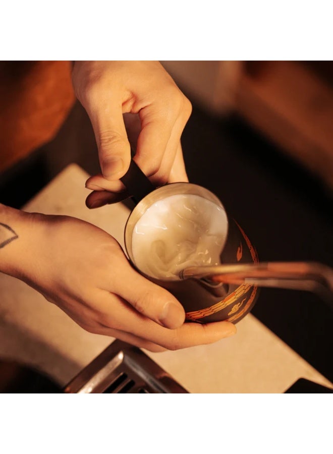 MHW-3BOMBER Turbo Milk Pitcher Serpent Collection, Snake Edition - 450 ml Stainless Steel Latte Art Pitcher with Eagle Beak Shape Spout, Ergonomic Handle, Professional Barista Latte Art Pitcher - Image 4